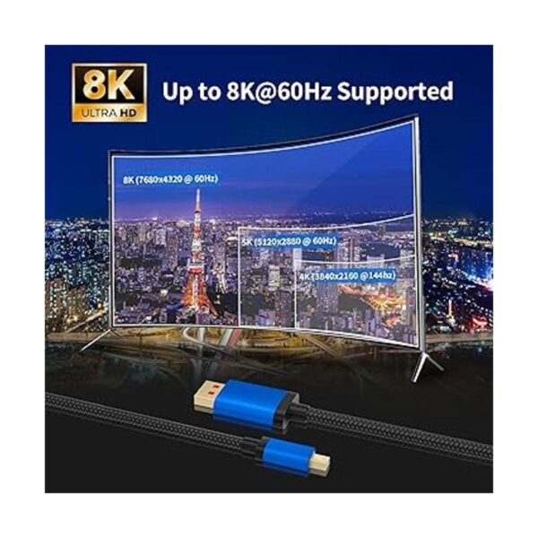 Cable 8K Mini DP a DisplayPort 1.4 de 3 pies BolAAzuL_2