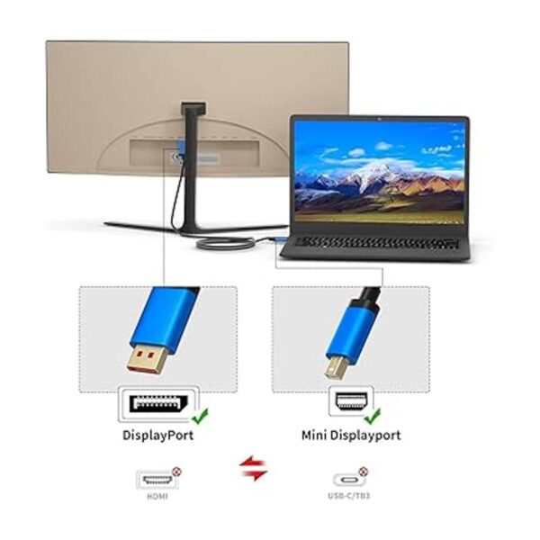 Cable 8K Mini DP a DisplayPort 1.4 de 3 pies BolAAzuL_5