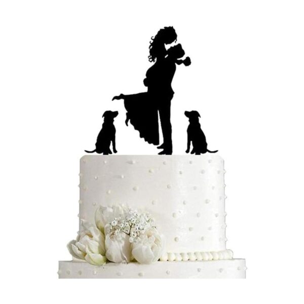 Decoración para tartas de boda Novia con flores junto a_1