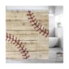 Cortina de ducha deportiva de béisbol para baño con_3