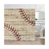 Cortina de ducha deportiva de béisbol para baño con_2