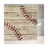 Cortina de ducha deportiva de béisbol para baño con_1