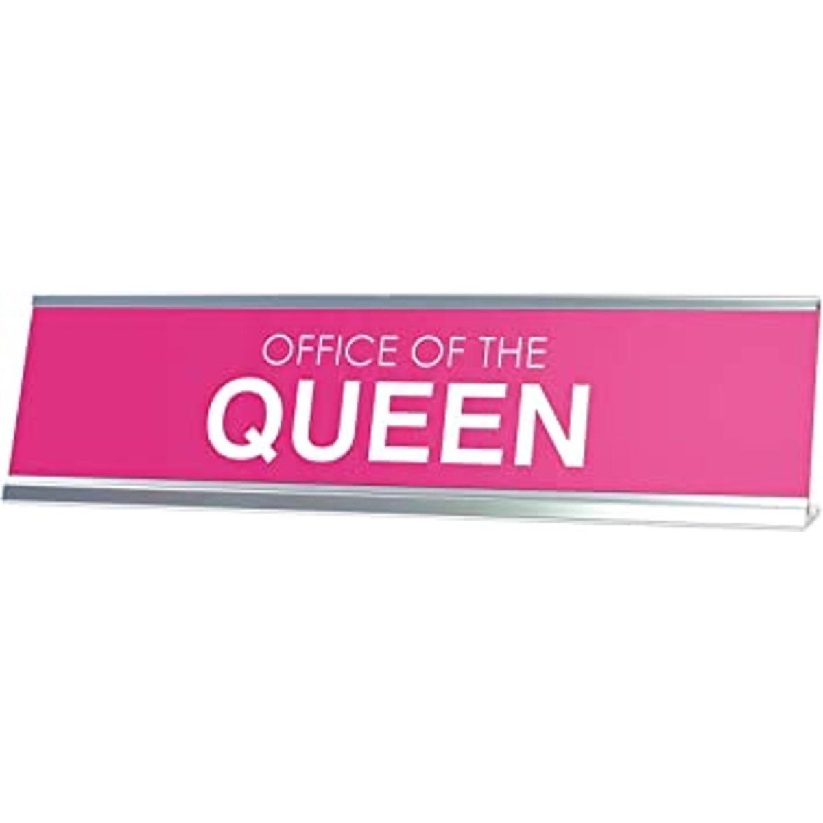 Signs ByLITA Cartel de oficina de la reina color rosa