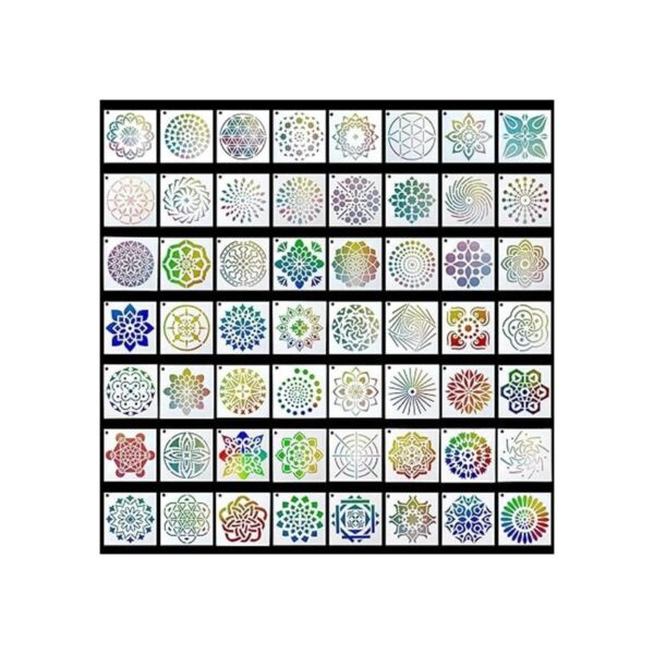 Paquete de 56 plantillas de pintura de lunares de mandala_2