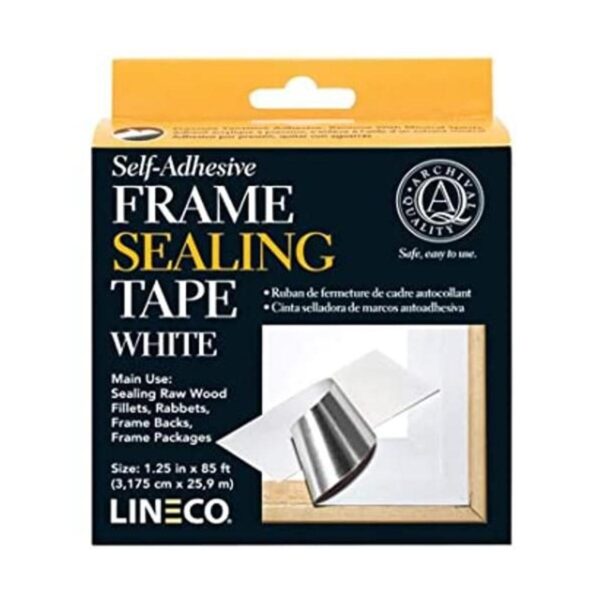 Lineco Cinta de sellado de marco blanca autoadhesiva_1