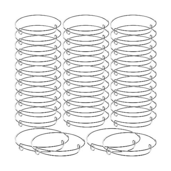 Brazaletes expandibles de alambre ajustable en blanco_1