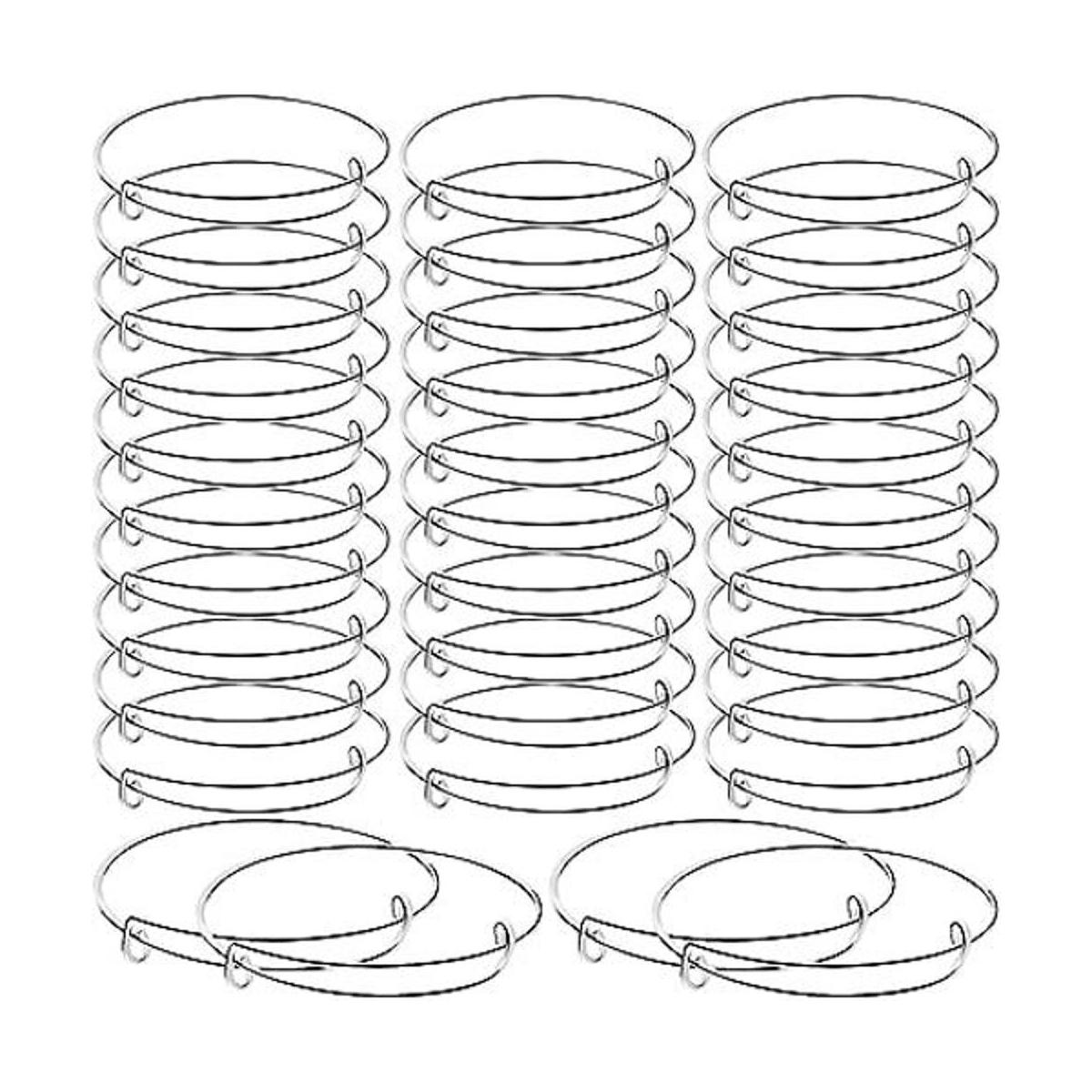 Brazaletes expandibles de alambre ajustable en blanco