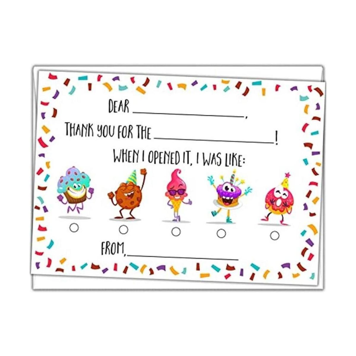 Tarjetas de agradecimiento en blanco para niños 25