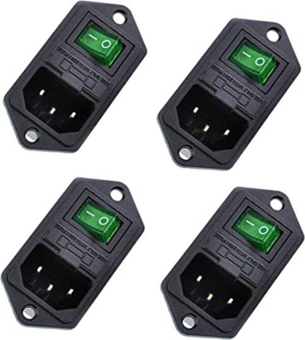 Oiyagai 4 piezas IEC320 C14 módulo de entrada conector_1