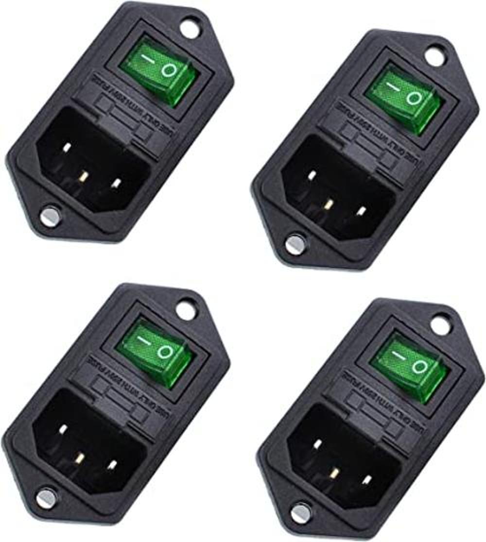 Oiyagai 4 piezas IEC320 C14 módulo de entrada conector