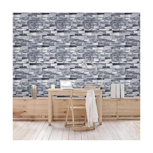 Papel pintado de ladrillo gris vintage de 17.7 x 118