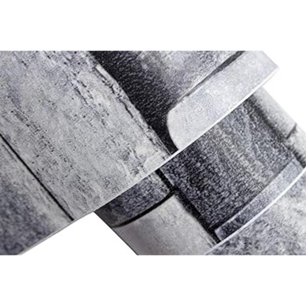 Papel pintado de ladrillo gris vintage de 17.7 x 118