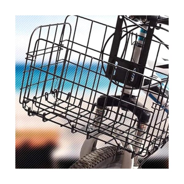 Cesta delantera plegable para bicicleta cesta de alambre_2
