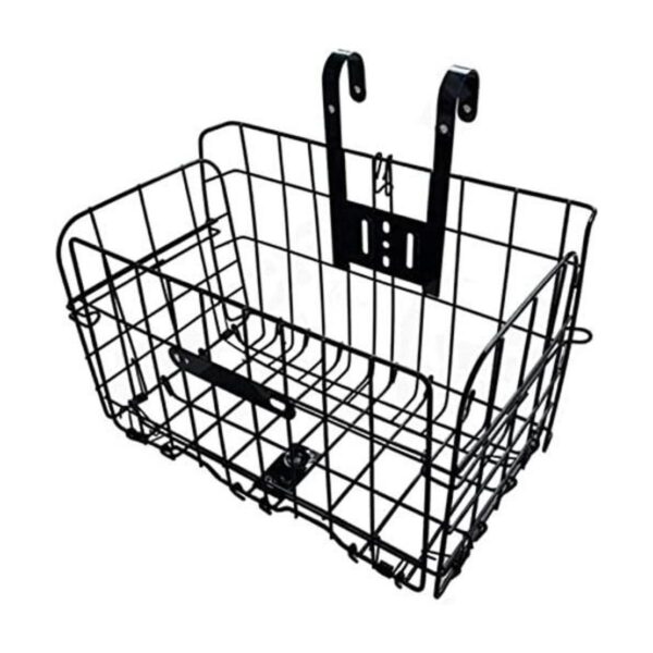 Cesta delantera plegable para bicicleta cesta de alambre_1
