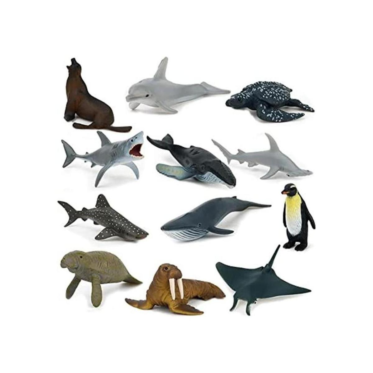 Juego de juguetes de animales marinos 12 figuras de mar