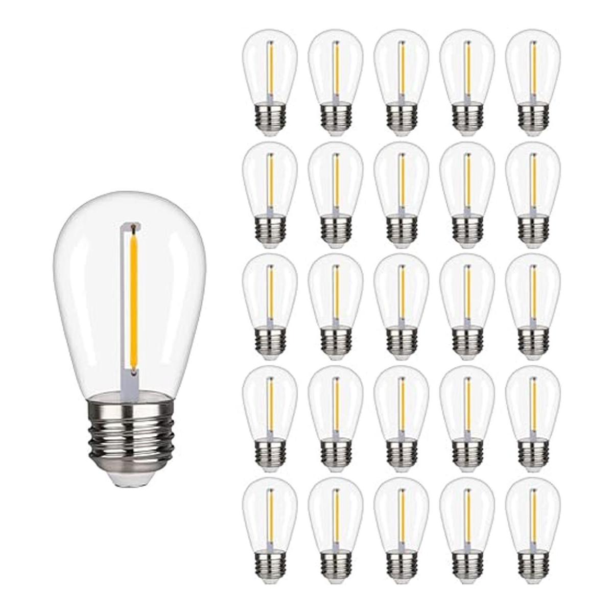 KGC Paquete de 25 bombillas LED de repuesto S14 de 1 W