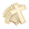 Cruz de madera sin terminar con cuerda de yute para