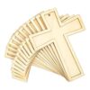 Cruz de madera sin terminar con cuerda de yute para
