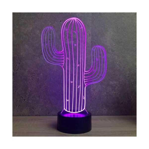 Jinnwell Lámpara de noche con diseño de cactus en 3D 7_2