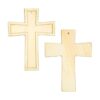 Cruz de madera sin terminar con cuerda de yute para