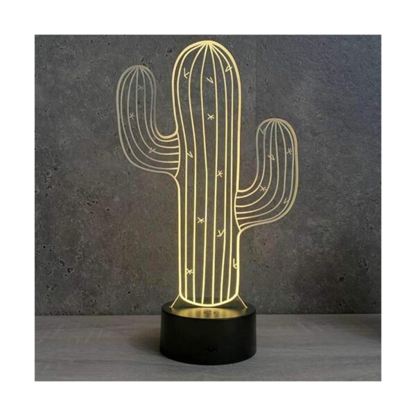 Jinnwell Lámpara de noche con diseño de cactus en 3D 7_4