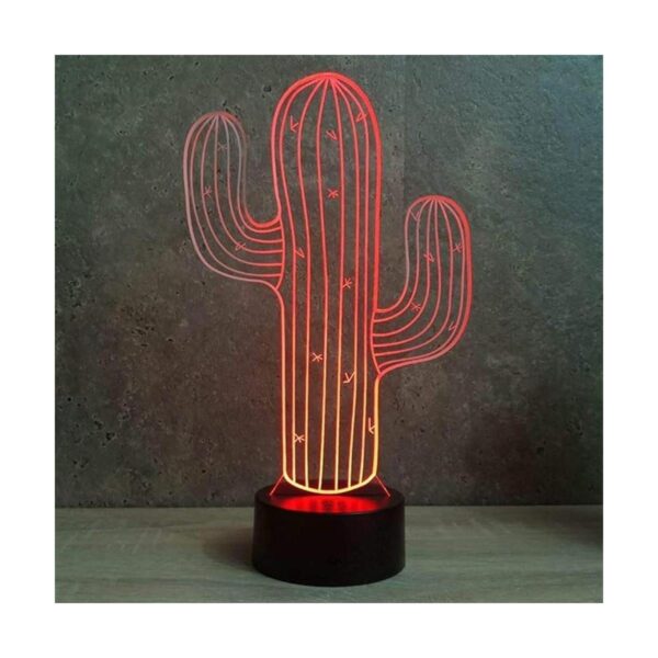 Jinnwell Lámpara de noche con diseño de cactus en 3D 7_5