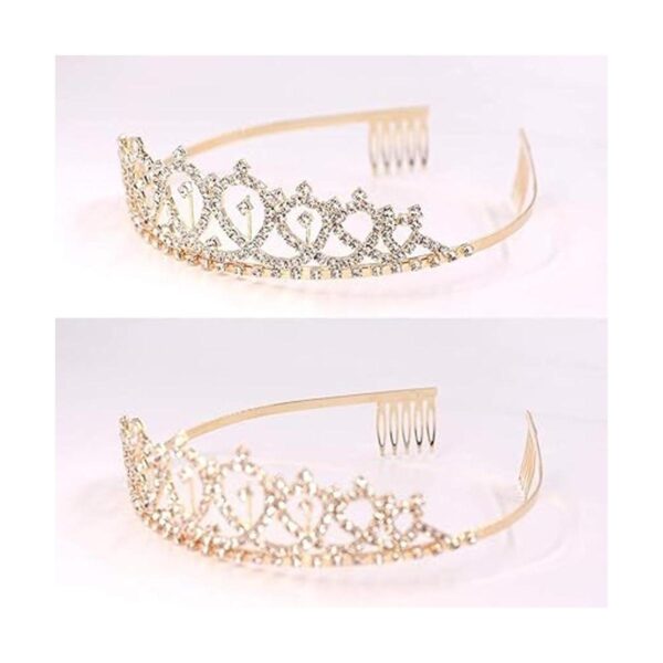 Kit de tiara de marco y diamantes de imitación para niña_5