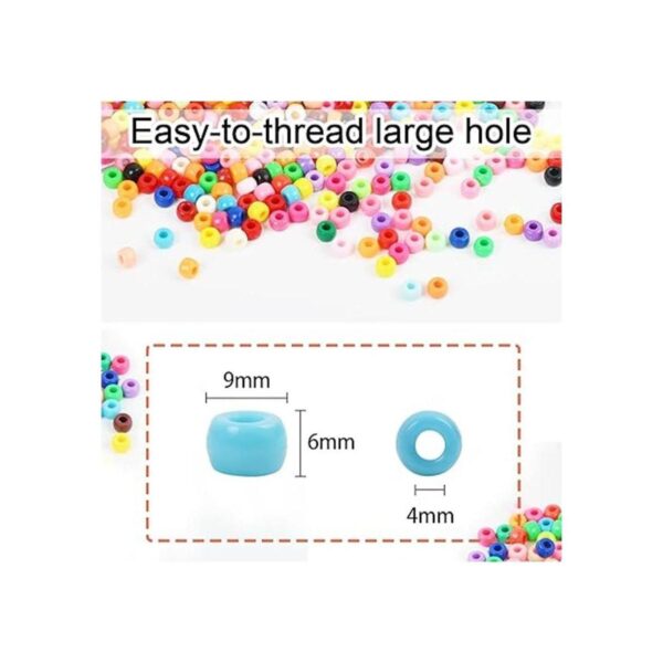 Juego de 3600 cuentas de poni de plástico multicolor de_3