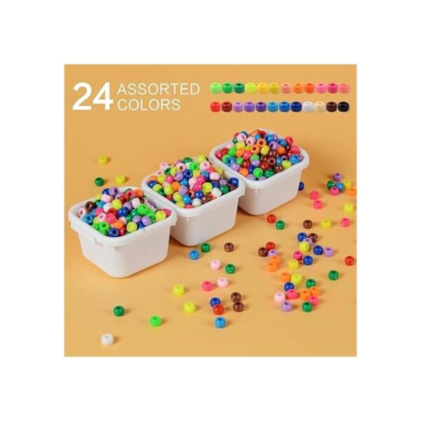 Juego de 3600 cuentas de poni de plástico multicolor de_2