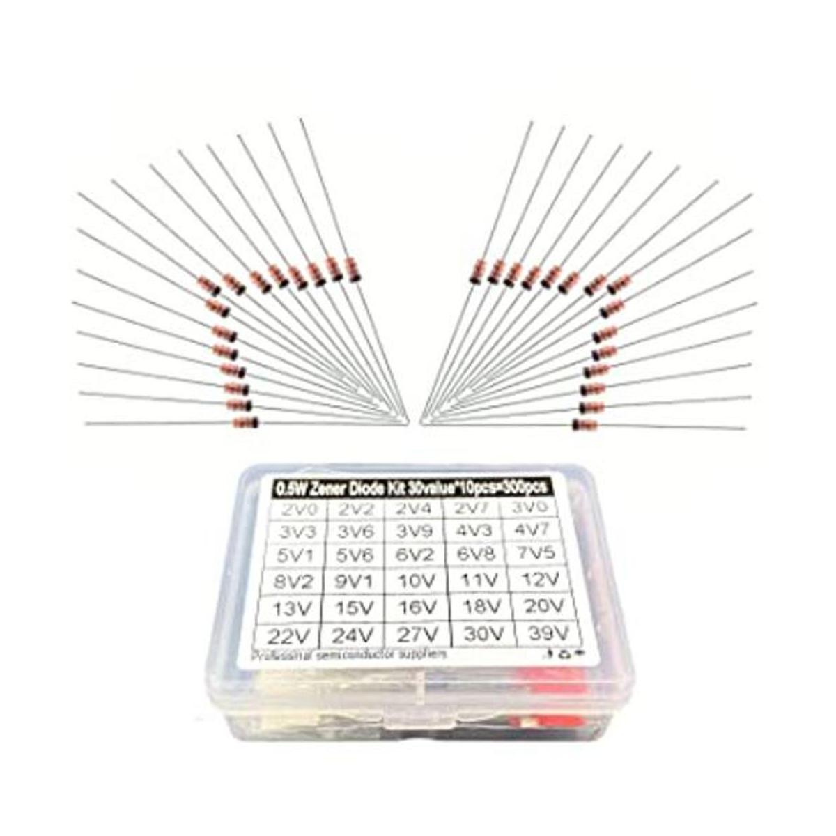 Makeronics Juego de diodos Zener de 05 W 30 valores