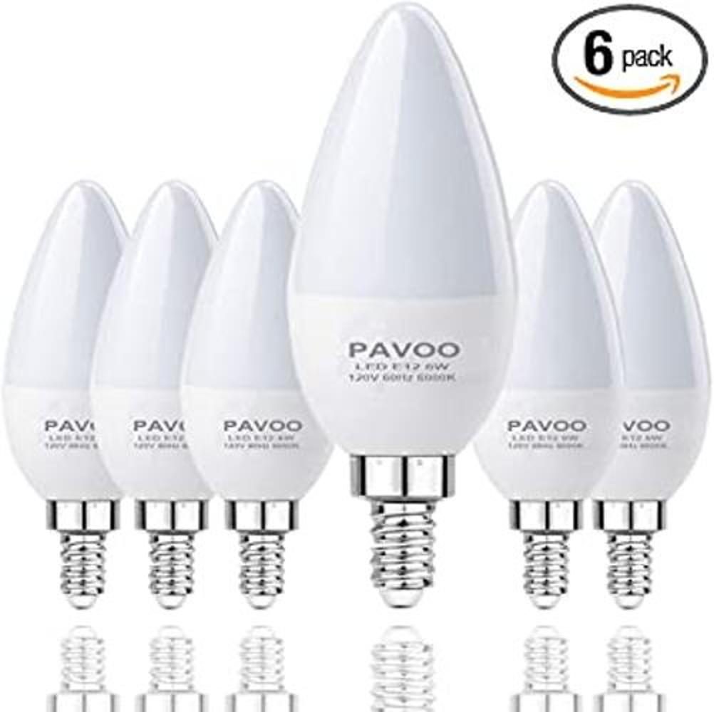 PAVOO Bombilla E12 equivalente a 60 W 6000 K 6 W 600