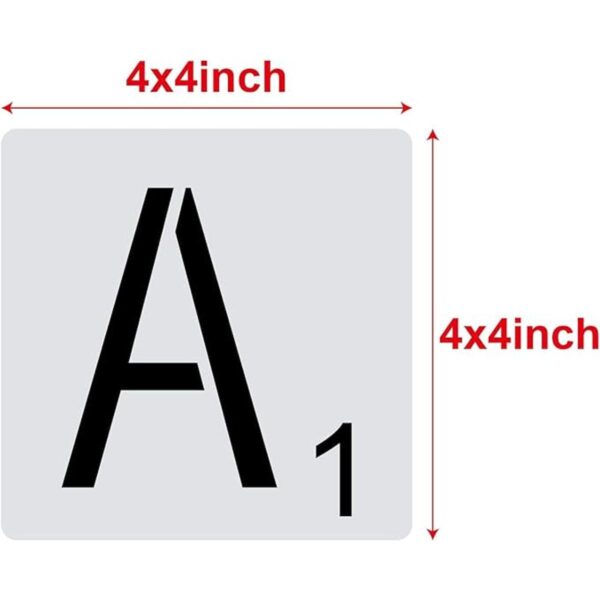 Plantilla de letras Scrabble de 3.9 in para pintar en