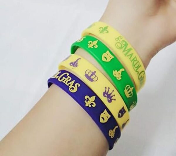 Paquete de 48 pulseras de goma de Mardi Gras para fiestas_4