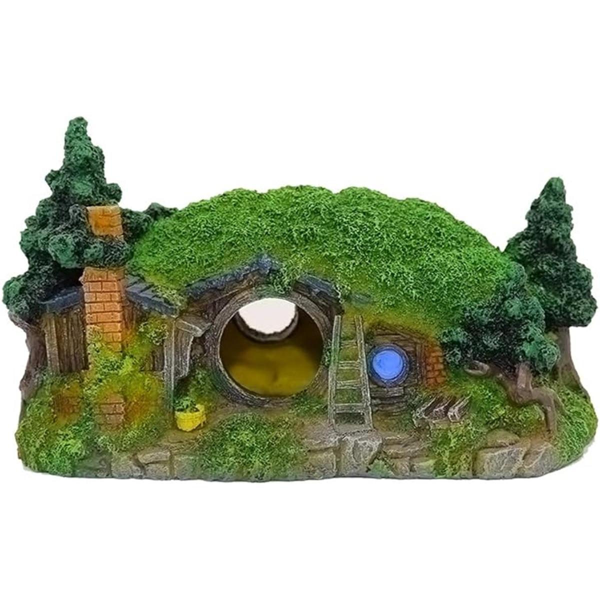 Ulifery Decoración de acuario para casa de hobit para
