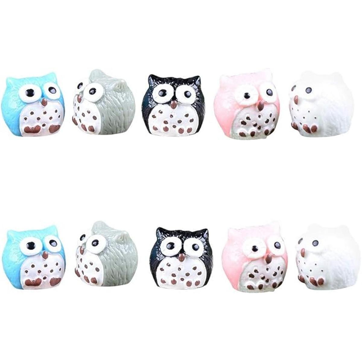 JANOU 20 piezas de mini búhos de decoración en miniatura