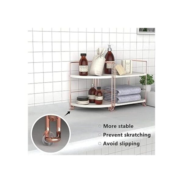 Organizador de encimera de baño de 2 niveles bandeja de