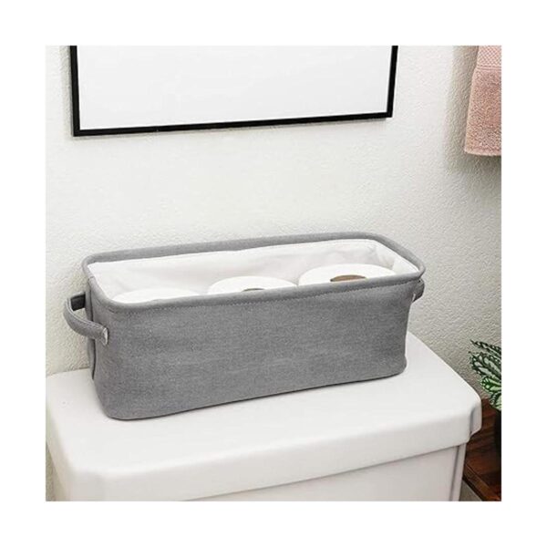 Juvale Cubo de almacenamiento para baño tela gris 16.0
