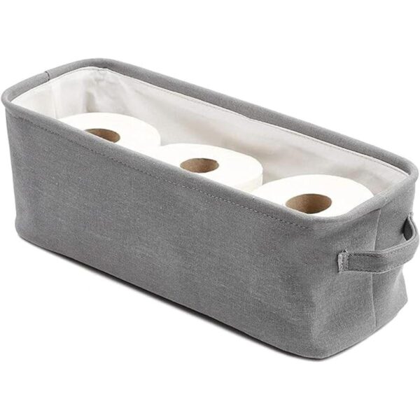 Juvale Cubo de almacenamiento para baño tela gris 16.0