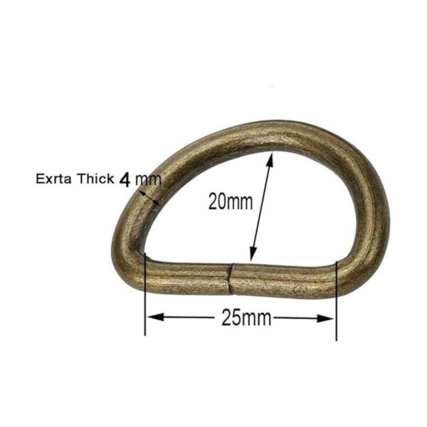 Hebilla de anillo en D de metal no soldada de 1 pulgada de_2
