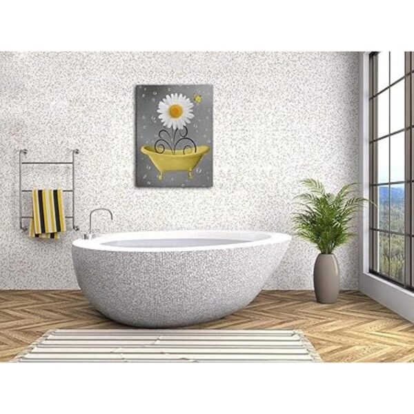 Arte de pared de baño lienzo de margaritas ilustraciones_3