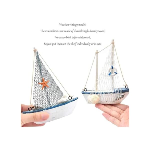BUYGOO Juego de 4 mini veleros para decoración de velero_3