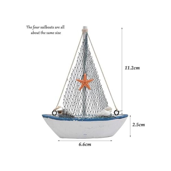 BUYGOO Juego de 4 mini veleros para decoración de velero_2