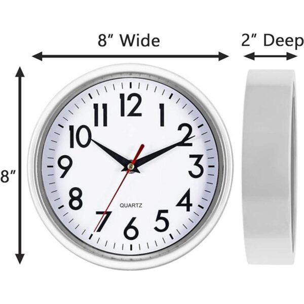Bernhard Products Reloj de pared blanco retro de 8