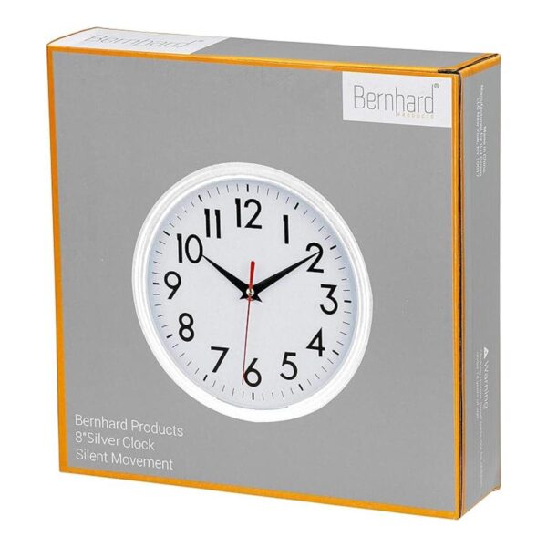 Bernhard Products Reloj de pared blanco retro de 8