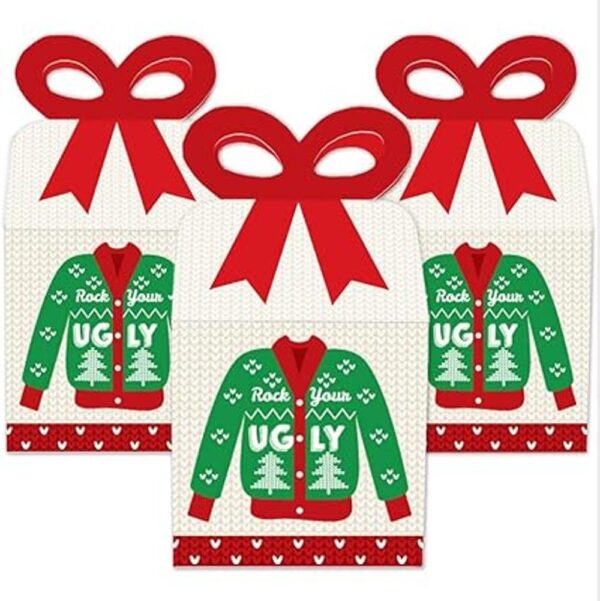 Big Dot of Happiness Ugly Sweater Cajas de regalo