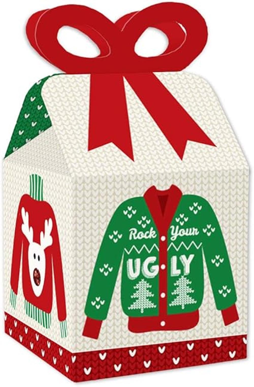 Big Dot of Happiness Ugly Sweater Cajas de regalo