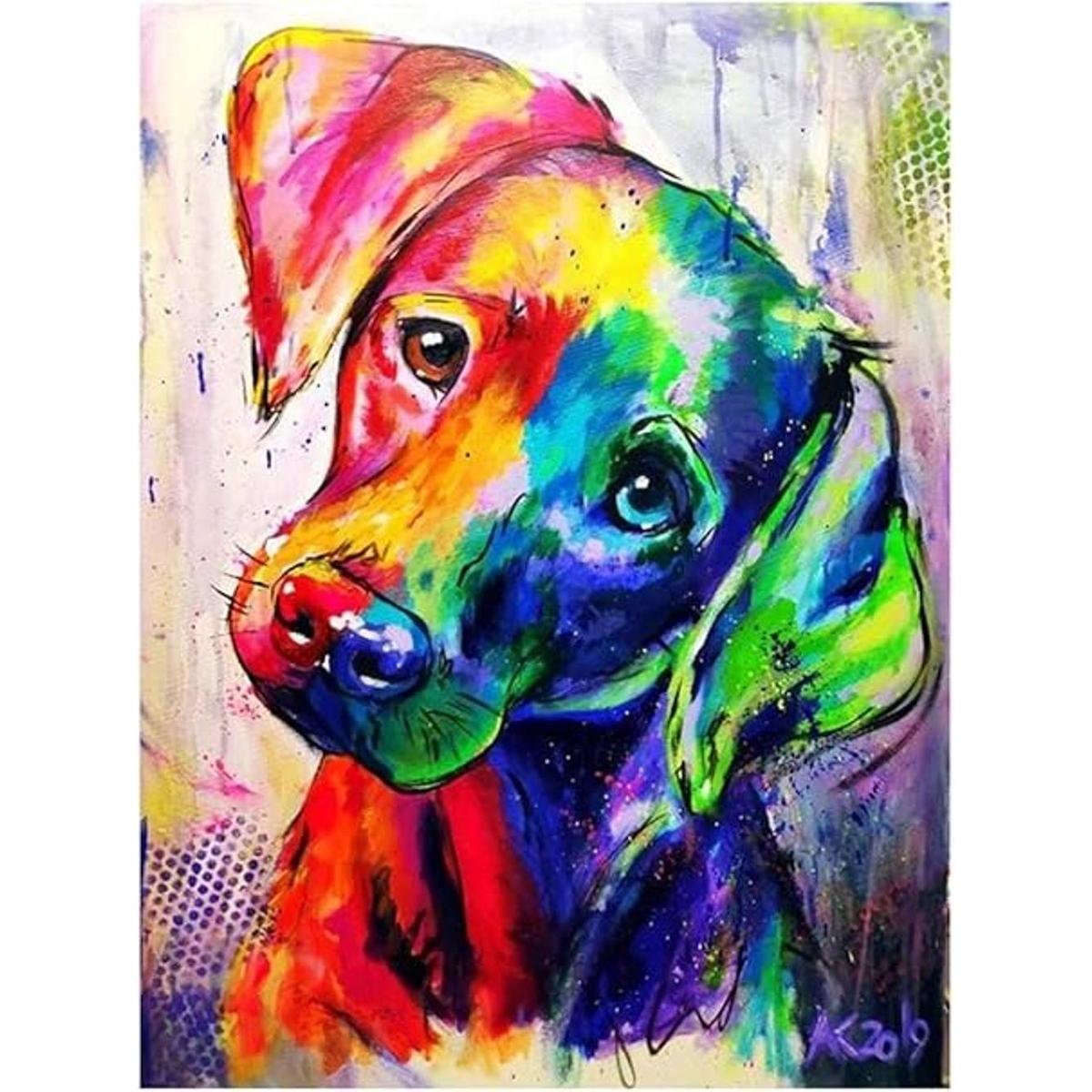 Binbo Pintura de diamantes 5D para perros Kits de