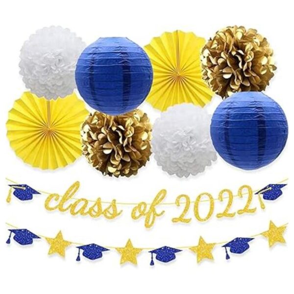 Blue Gold Class of 2022 Banner para fiesta de graduación_1