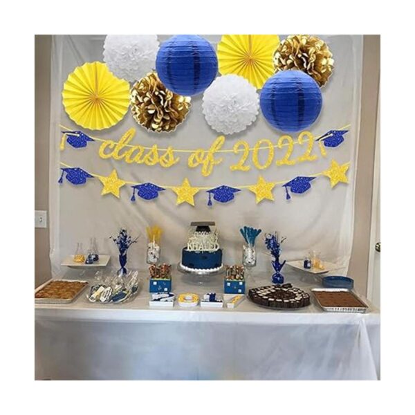 Blue Gold Class of 2022 Banner para fiesta de graduación_4