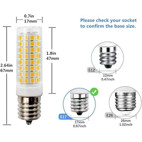Bombilla LED E17 regulable 8W bajo microondas sobre_2